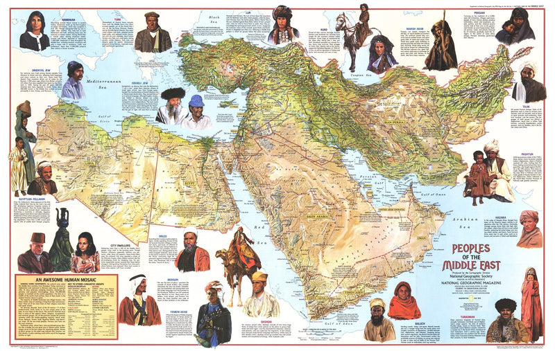 Peoples Of The Middle East Map 1972 Side 1 Maps.com
