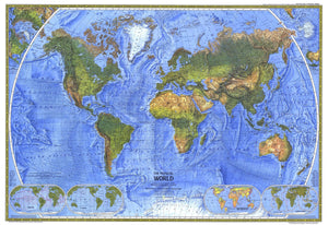 Physical World Map 1975