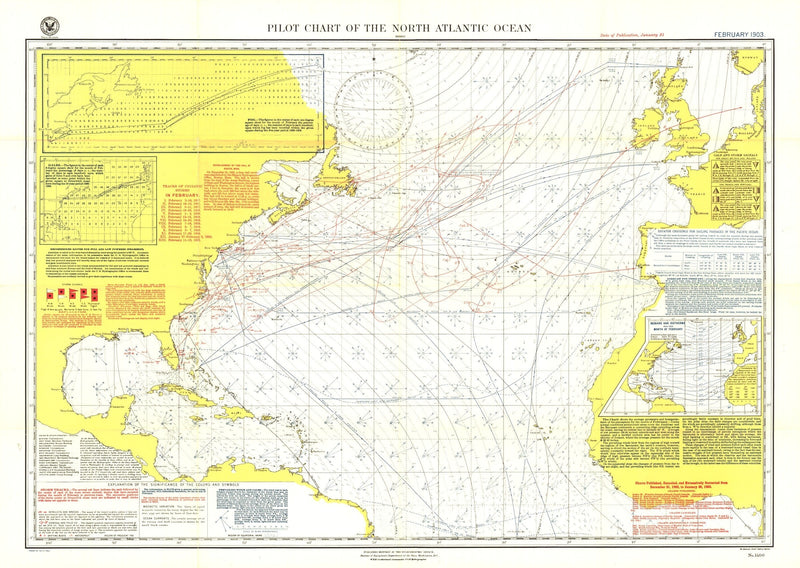 Pilot Chart Of The North Atlantic Ocean Map 1903 Maps.com