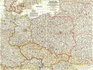 Poland And Czechoslovakia Map 1958