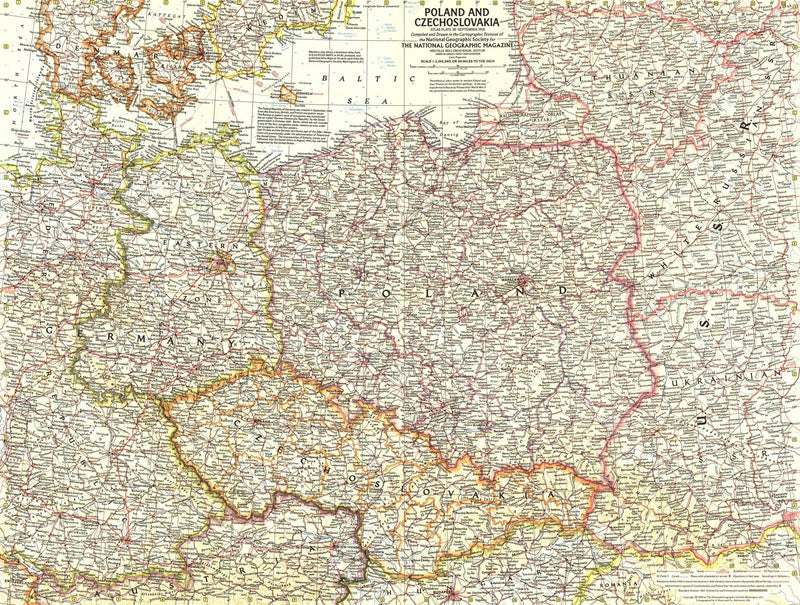 Poland And Czechoslovakia Map 1958 Maps.com