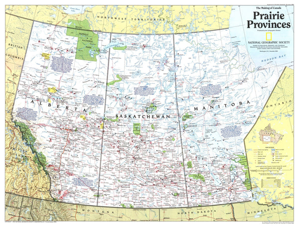 Prairie Provinces Map Side 1 1994 Maps.com