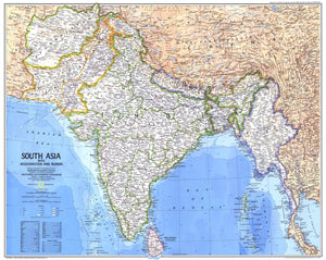 South Asia With Afghanistan And Burma Map 1984