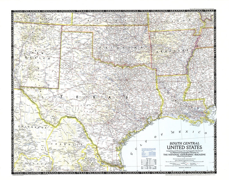 South Central United States Map 1947 Maps.com