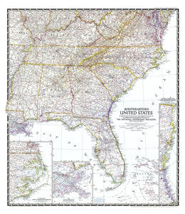 Southeastern United States Map 1947