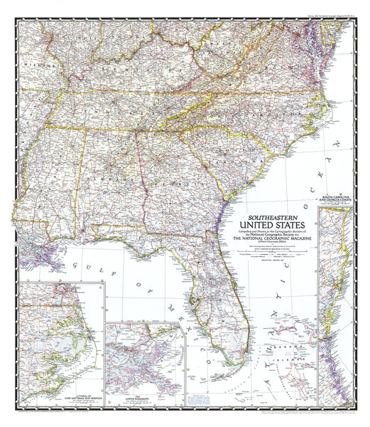 Southeastern United States Map 1947 Maps.com