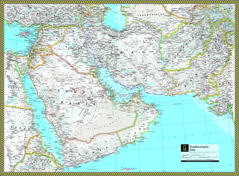National Geographic Southwestern Asia Wall Map Maps.com