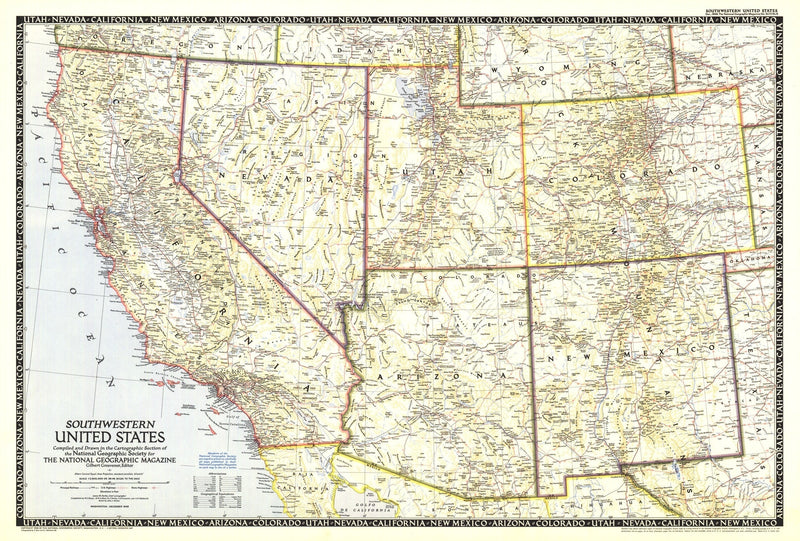 Southwestern United States Map 1948 Maps.com