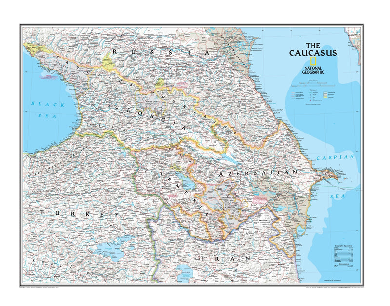 National Geographic The Caucasus Wall Map Maps.com
