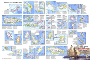 Tourist Islands Of The West Indies Map 1981