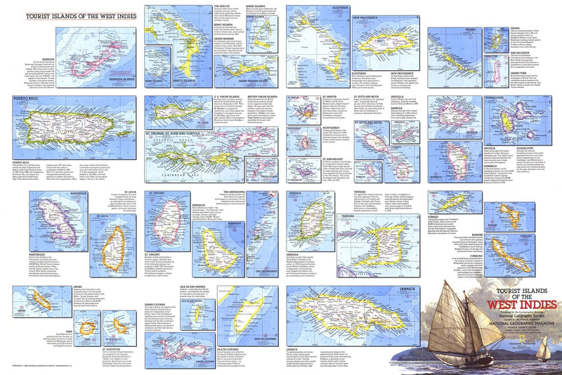 Tourist Islands Of The West Indies Map 1981 Maps.com