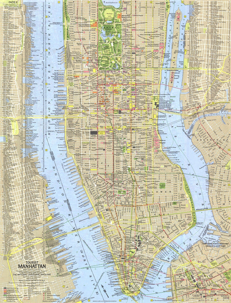 Tourist Manhattan Map 1964 Maps.com