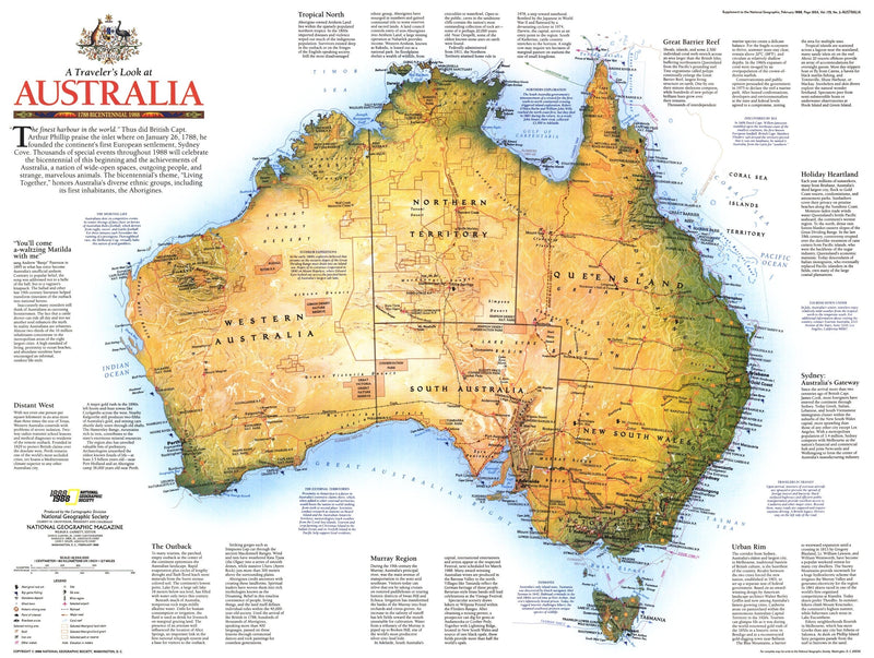 Travelers Look At Australia Map 1988 Maps.com