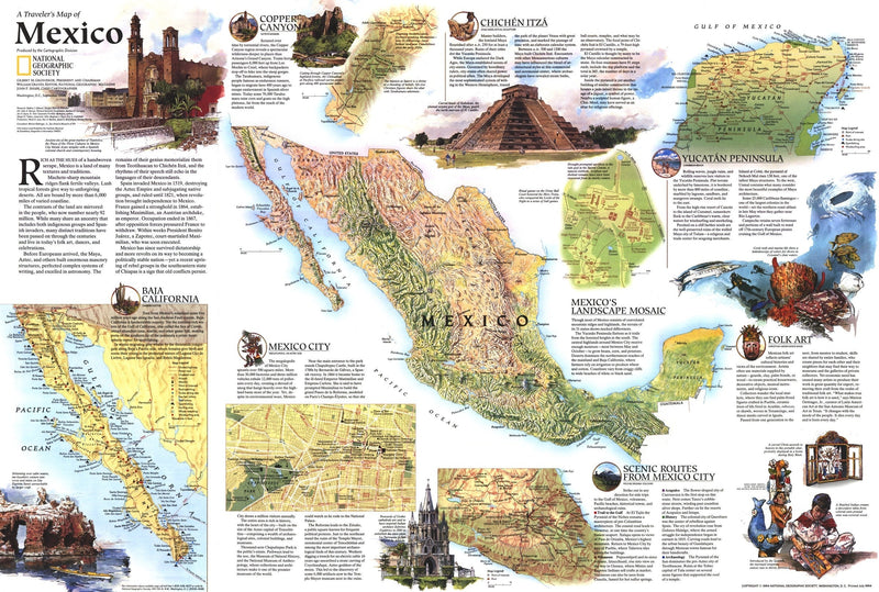 Travelers Map Of Mexico Map 1994 Maps.com