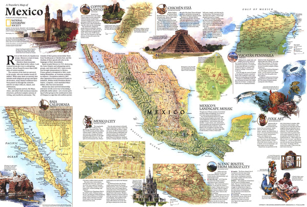 Travelers Map Of Mexico Map 1994 Maps.com