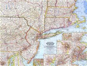 United States Washington To Boston Map 1962