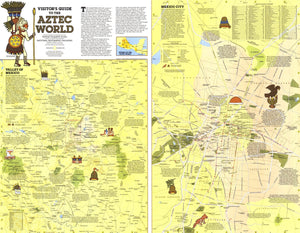Visitors Guide To The Aztec World Map 1980