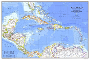 West Indies And Central America Map 1981