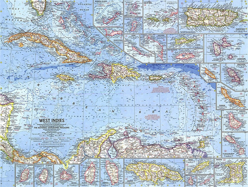 West Indies Map 1962 Maps.com