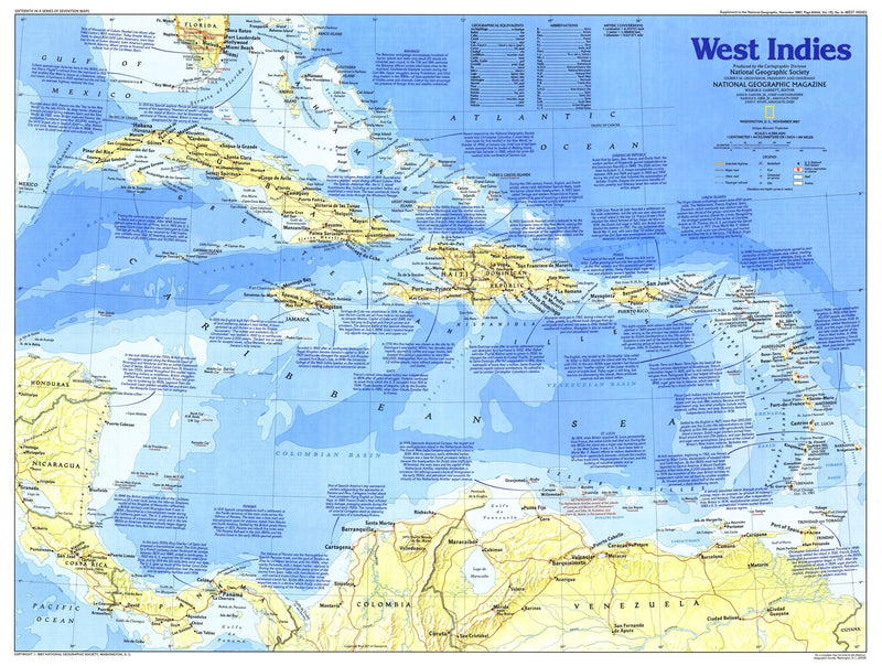 West Indies Map 1987 Side 1 Maps.com