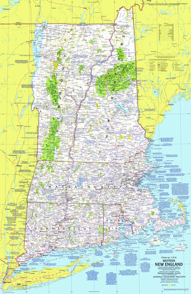 Western New England Map 1975 Maps.com