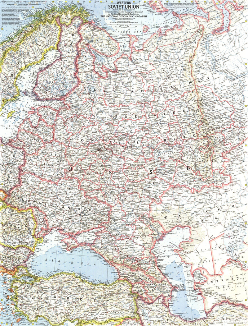 Western Soviet Union Map 1959 Maps.com