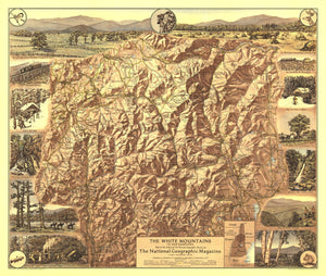 White Mountains Of New Hampshire Map 1937