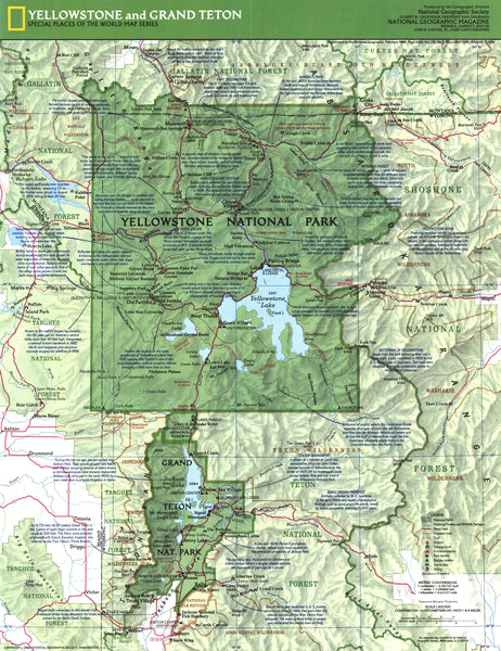 Yellowstone And Grand Teton Map 1989 Side 1 Maps.com