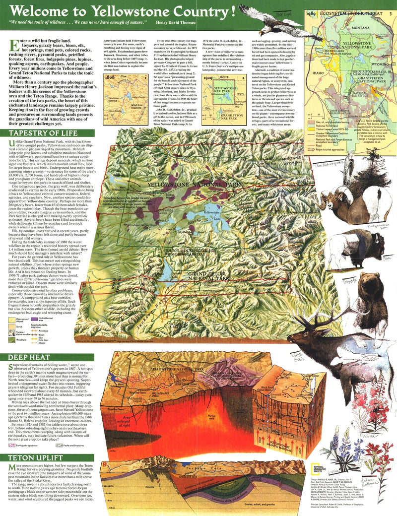 Yellowstone And Grand Teton Map 1989 Side 2 Maps.com