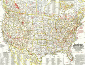 National Parks Map 1958 Side 1