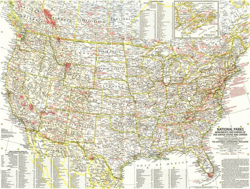 National Parks Map 1958 Side 1 Maps.com
