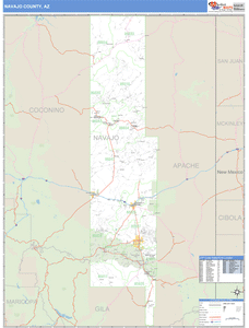 Navajo County, Arizona Zip Code Wall Map