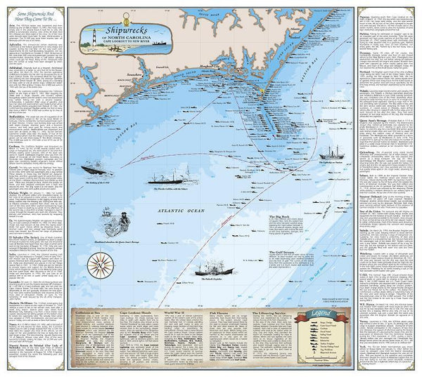 Cover of Shipwrecks of North Carolina Map : Cape Lookout to New River Inlet