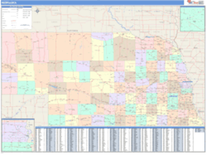 Nebraska Business Wall Map