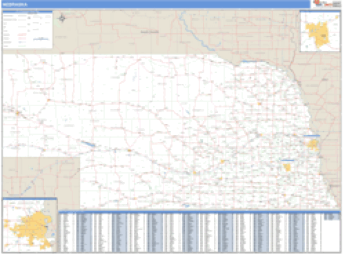 Ne Postcode Block Map Nebraska ZIP Code Wall Map | Map Geek.com