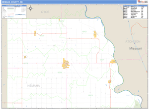Nemaha County, Nebraska Zip Code Wall Map