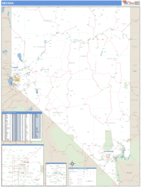 Nevada ZIP Code Wall Map Market Maps (IDI)