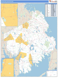 New Bedford, Massachusetts Metro Area Wall Map