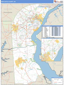 New Castle County, Delaware Zip Code Wall Map