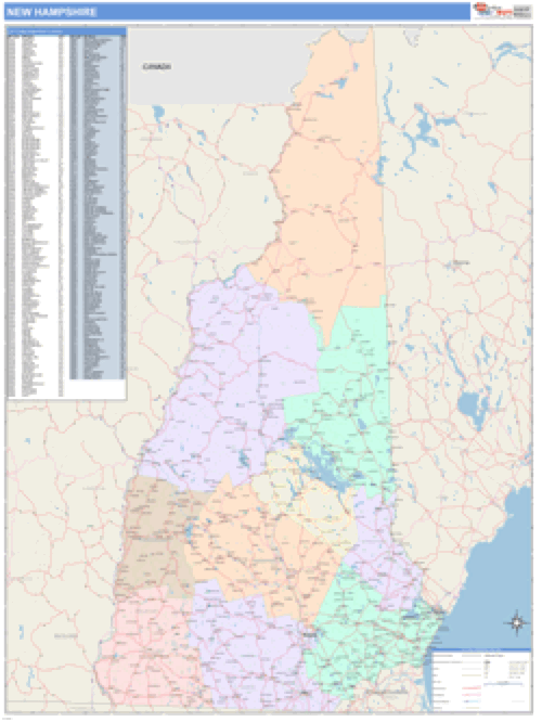 New Hampshire Business Wall Map Market Maps (IDI)
