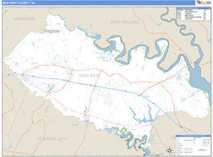 New Kent County, Virginia Zip Code Wall Map