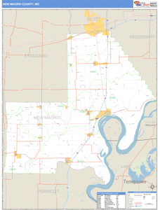 New Madrid County, Missouri Zip Code Wall Map