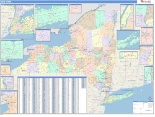 New York Business Wall Map Market Maps (IDI)