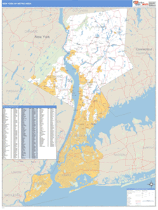 New York, New York Metro Area Wall Map