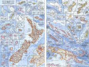 New Zealand, New Guinea And The Principal Pacific Islands Map 1962