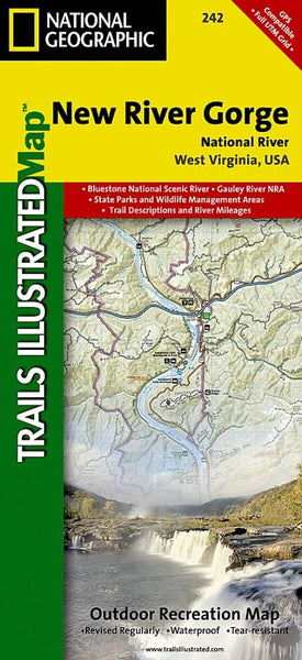 New River, Gorge, National River Folded Map by National Geographic Eastview