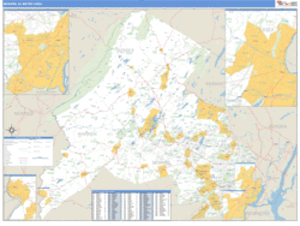 Newark, New Jersey Metro Area Wall Map