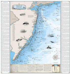 New Jersey Shipwreck Chart Laminated by Sealake Products