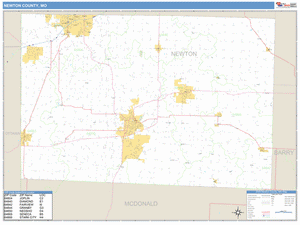 Newton County, Missouri Zip Code Wall Map