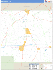 Newton County, Mississippi Zip Code Wall Map